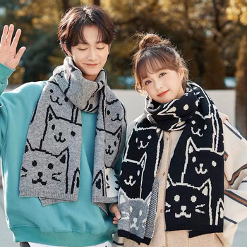 Koreai stílusú női sál, meleg téli kötött sál, warp knitting szövés, poliészter anyag, poliészter tartalom 61–70%