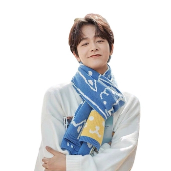Koreai stílusú női sál, meleg téli kötött sál, warp knitting szövés, poliészter anyag, poliészter tartalom 61–70%