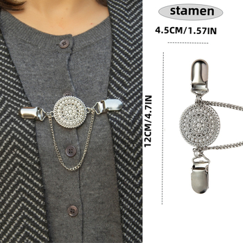 Клип за яка от сплав, ретро стил, унисекс; електроплатиран завършек; индивидуално опаковано; възможност за персонализация