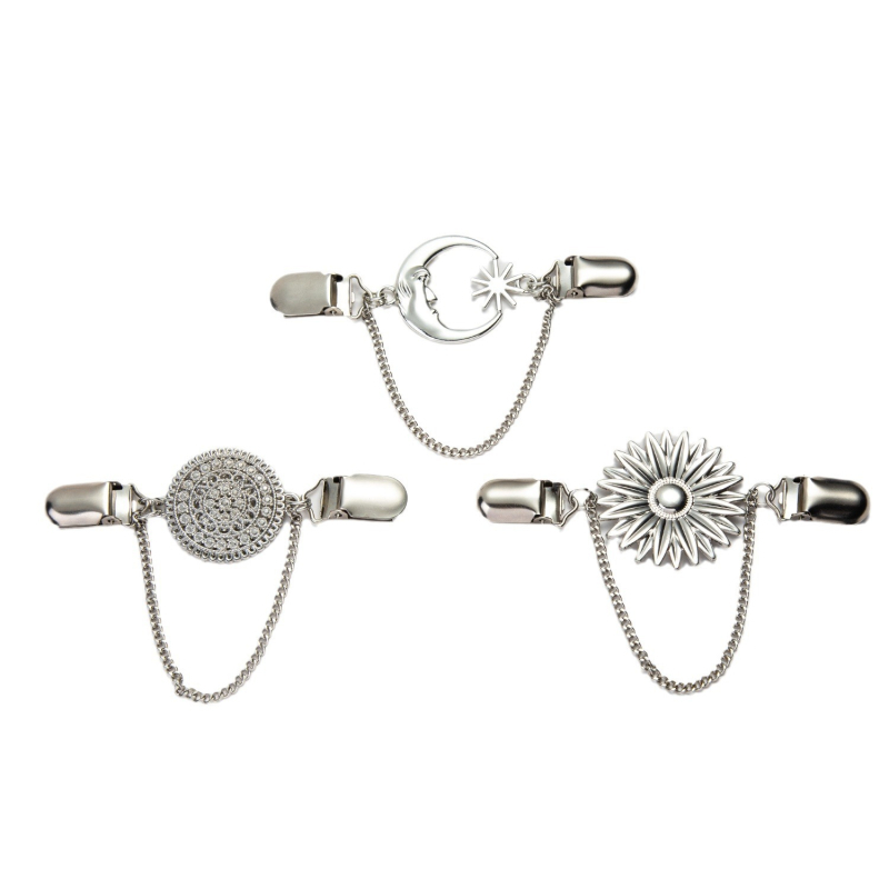 Клип за яка от сплав, ретро стил, унисекс; електроплатиран завършек; индивидуално опаковано; възможност за персонализация