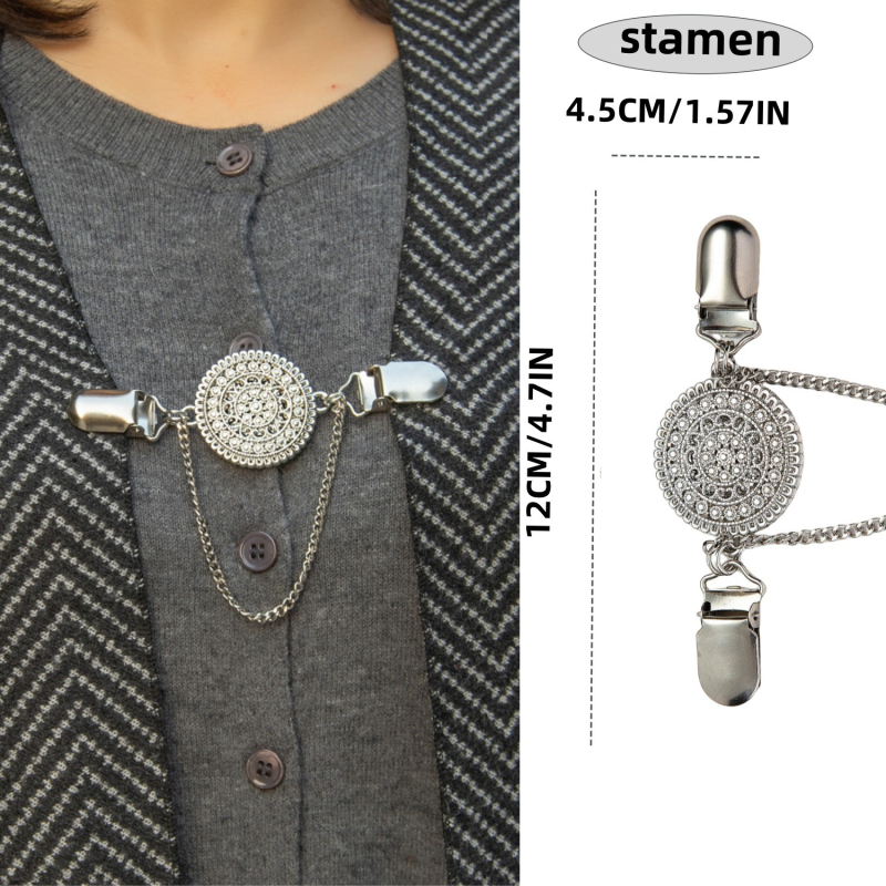 Клип за яка от сплав, ретро стил, унисекс; електроплатиран завършек; индивидуално опаковано; възможност за персонализация