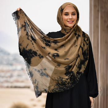 Női sál rayonból, tie-dye mintázat, retro etnikus stílus, dekoratív kiegészítő, változatos minták