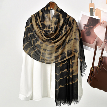 Női sál rayonból, tie-dye mintázat, retro etnikus stílus, dekoratív kiegészítő, változatos minták