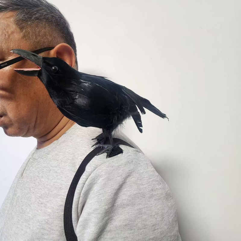 Гарван лента за глава – реквизит за Хелоуин, пера, полу ръчна и полу механична изработка, реквизит за грим и костюм