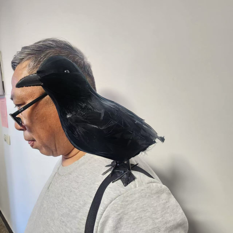 Гарван лента за глава – реквизит за Хелоуин, пера, полу ръчна и полу механична изработка, реквизит за грим и костюм