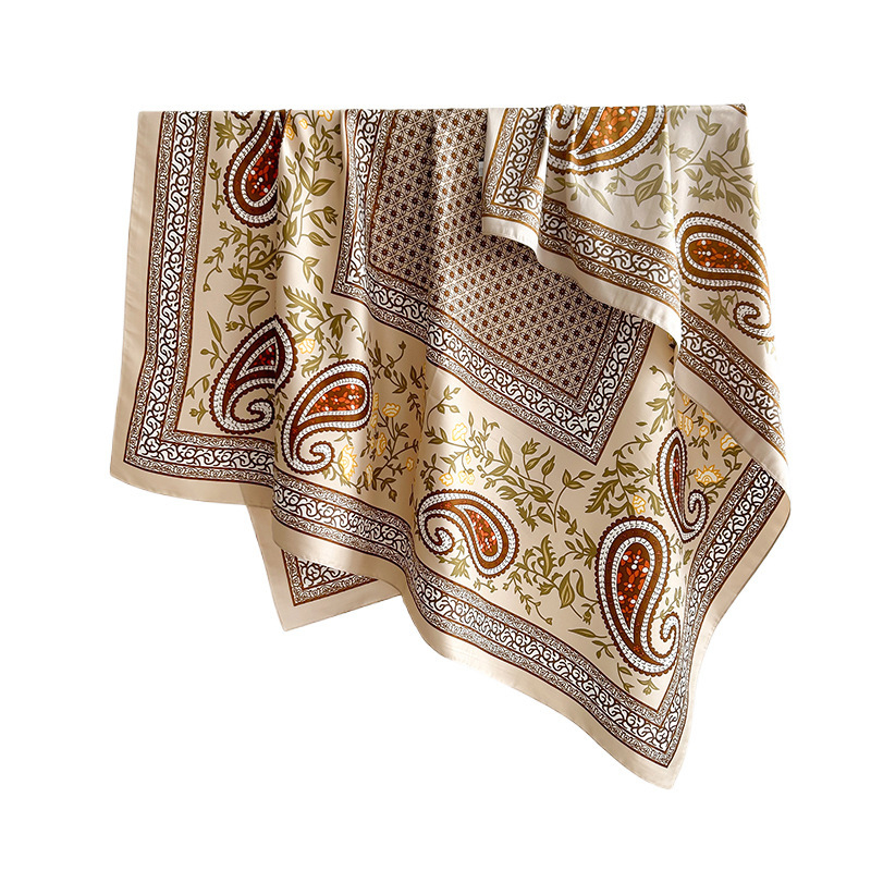 Haoz kvadratni šal od twill-saten tkanine s geometrijskim printom – elegantan, lagan luksuz