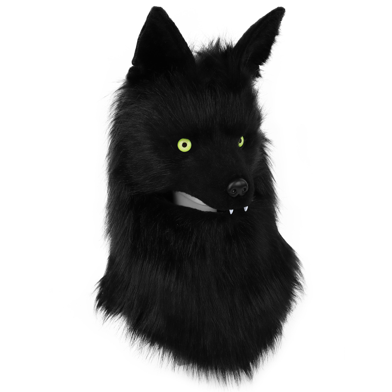 Μάσκα κεφαλής λύκου από βελούδο για cosplay και εκθέσεις | ενήλικες | κυκλοφορία φθινοπωρο 2024 | κατάλληλη για πάρτι και παραστάσεις