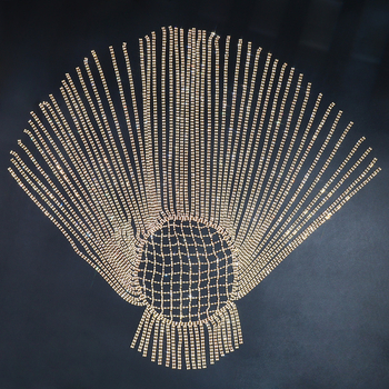 Κορδέλα για το κεφάλι με κρύσταλλα και φουντάκια, γυναικείο αξεσουάρ με σχέδιο δικτύου