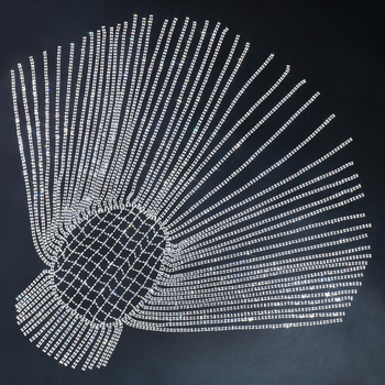 Κορδέλα για το κεφάλι με κρύσταλλα και φουντάκια, γυναικείο αξεσουάρ με σχέδιο δικτύου