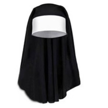 Κοστούμι καλόγριας - Σετ τριών στοιχείων - Πολυεστερ-βαμβακερό - Περιλαμβάνει φουλάρι κεφαλής, φουλάρι λαιμού και αξεσουάρ με σταυρό - Teng fan - Καλοκαίρι 2020