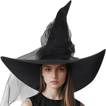 Pălărie de vrăjitoare pentru costum, Party Tree — din pânză, croitorie, recuzită de pălărie, Halloween