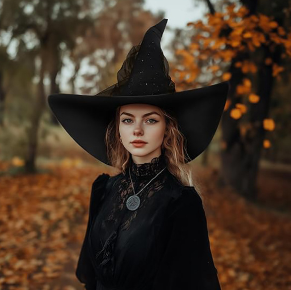 Pălărie de vrăjitoare pentru costum, Party Tree — din pânză, croitorie, recuzită de pălărie, Halloween