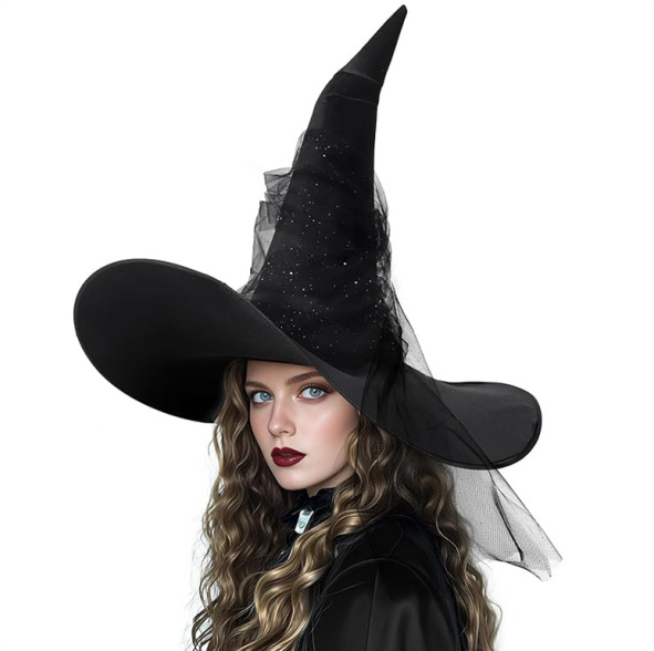 Pălărie de vrăjitoare pentru costum, Party Tree — din pânză, croitorie, recuzită de pălărie, Halloween