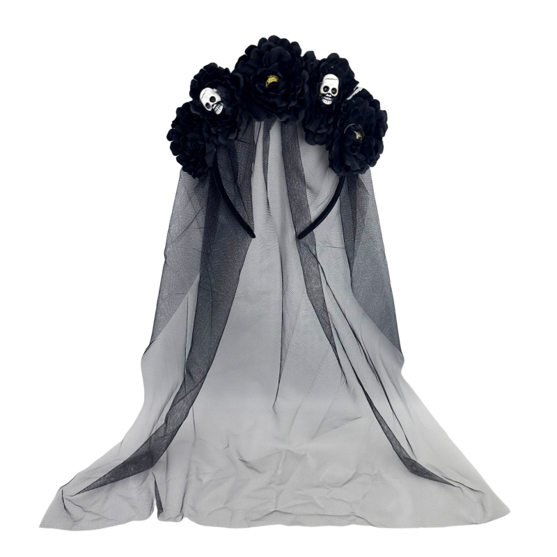 Kopča za glavu s mrežastim veo – Halloween nevjesta, Ya ya | Materijal: Tkanina; Proces: Ručno izrađeno; Podrijetlo: Yiwu; Stil: Tamni vjetar; Marka: Ya ya