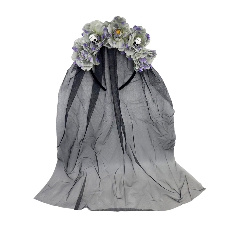 Kopča za glavu s mrežastim veo – Halloween nevjesta, Ya ya | Materijal: Tkanina; Proces: Ručno izrađeno; Podrijetlo: Yiwu; Stil: Tamni vjetar; Marka: Ya ya