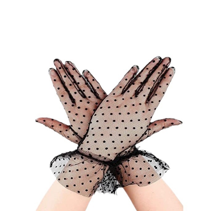 Ženske mrežaste čipkaste rukavice, prozirne; glavna tkanina: poliester 30–50%; stil: game pack; uloga: sladak djevojački tip