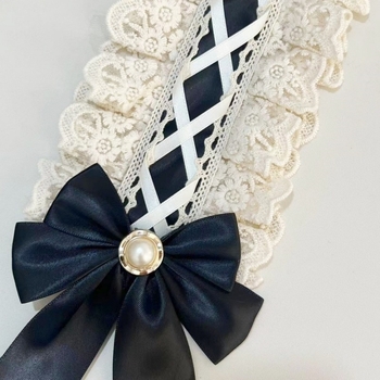 Κορδέλα μαλλιών με δαντέλα σε στυλ Lolita, φιόγκος, καρό ύφασμα, προσαρμογή διαθέσιμη