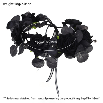 Χειροποίητος κεφαλόδεσμος από πλαστικό/ρητίνη, γοτθικός βρικόλακας με τεχνητά λουλούδια – για γυναίκες, πρωτότυπος σχεδιασμός