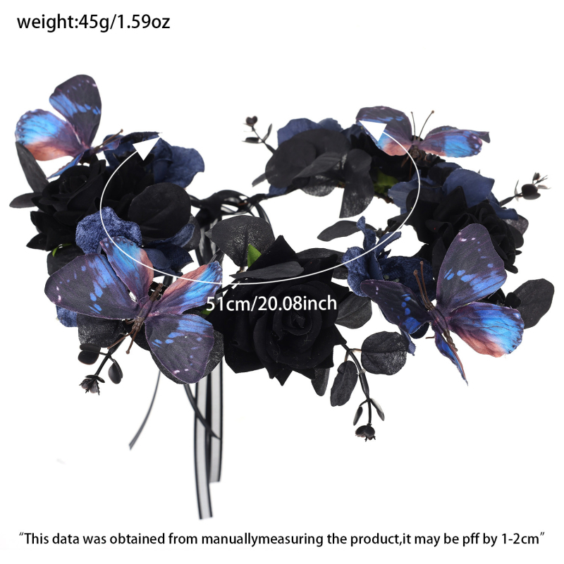 Ručna izrada čelenka za glavu od plastike/smole, gotički vampirski s umjetnim cvijećem – originalni dizajn za žene