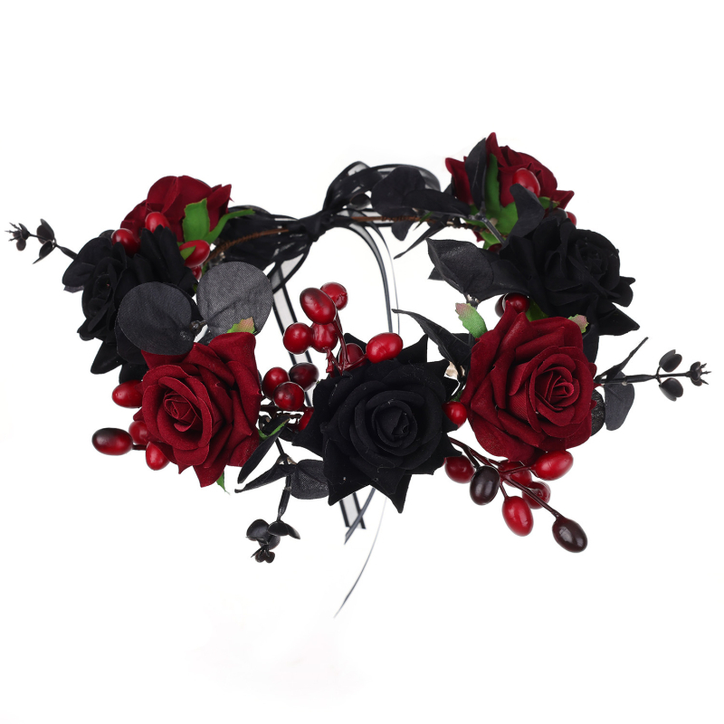 Ručna izrada čelenka za glavu od plastike/smole, gotički vampirski s umjetnim cvijećem – originalni dizajn za žene