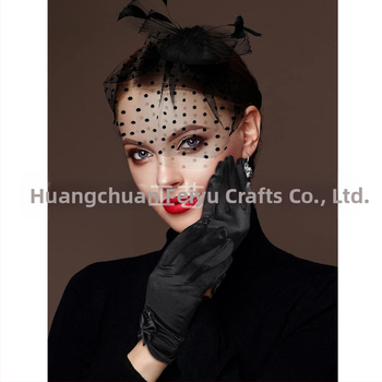 Σετ κεφαλής από δίχτυ με φτερά και δαντελέν γάντια — χειροποίητο, κωδικός WEN7-30, ατομικά συσκευασμένο, για γυναίκες