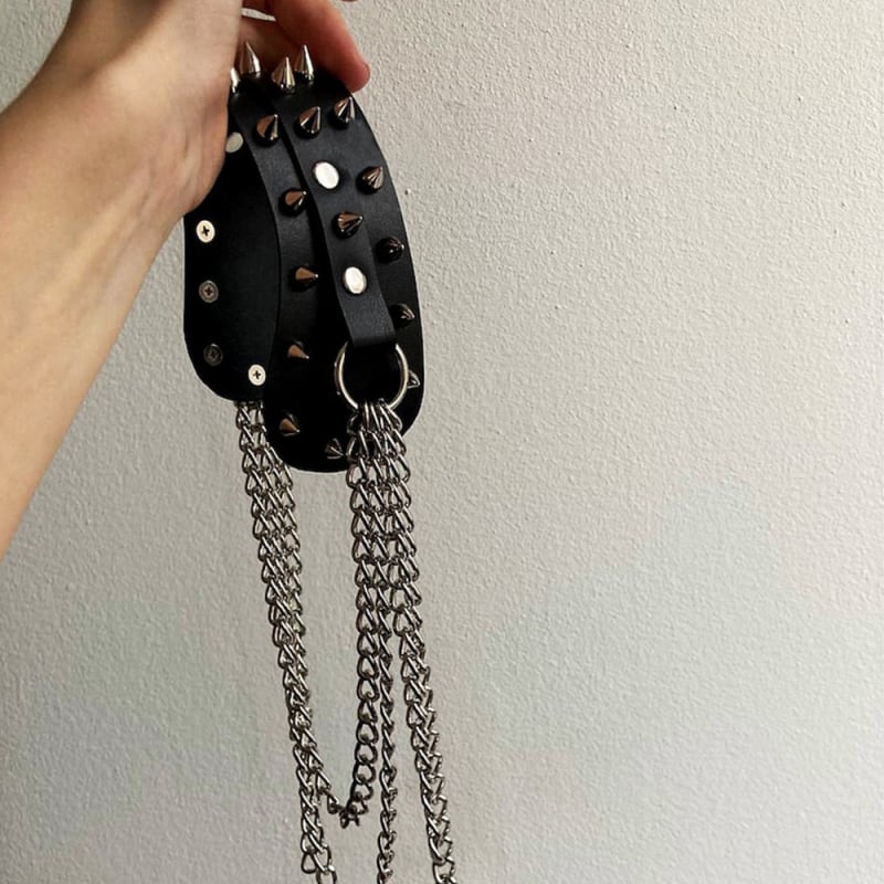 Βραχιόλι ριβέτ σε γοτθικό-πανκ στυλ, αλυσίδα, Harajuku-inspired, για ενήλικες, καλοκαίρι 2021, κωδικός Lb-546