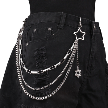 Unisex kaiš za struk od legure s višestrukim krugovima, ukras petokraka zvijezda, punk stil, prilagodljiv dodatak