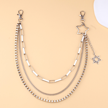 Unisex ζώνη μέσης από κράμα με πολλαπλούς κύκλους, πεντακτινο αστέρι διακόσμηση, πανκ στυλ, εξατομικεύσιμο αξεσουάρ