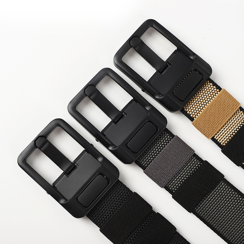 Curea bărbați tactică dublă cu cataramă cu pin, curea din nylon, cataramă din aliaj, Vara 2024