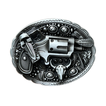 Αγκράφα ζώνης σε σχήμα πιστόλι από κράμα ψευδάργύρου, δυτικού στυλ, unisex