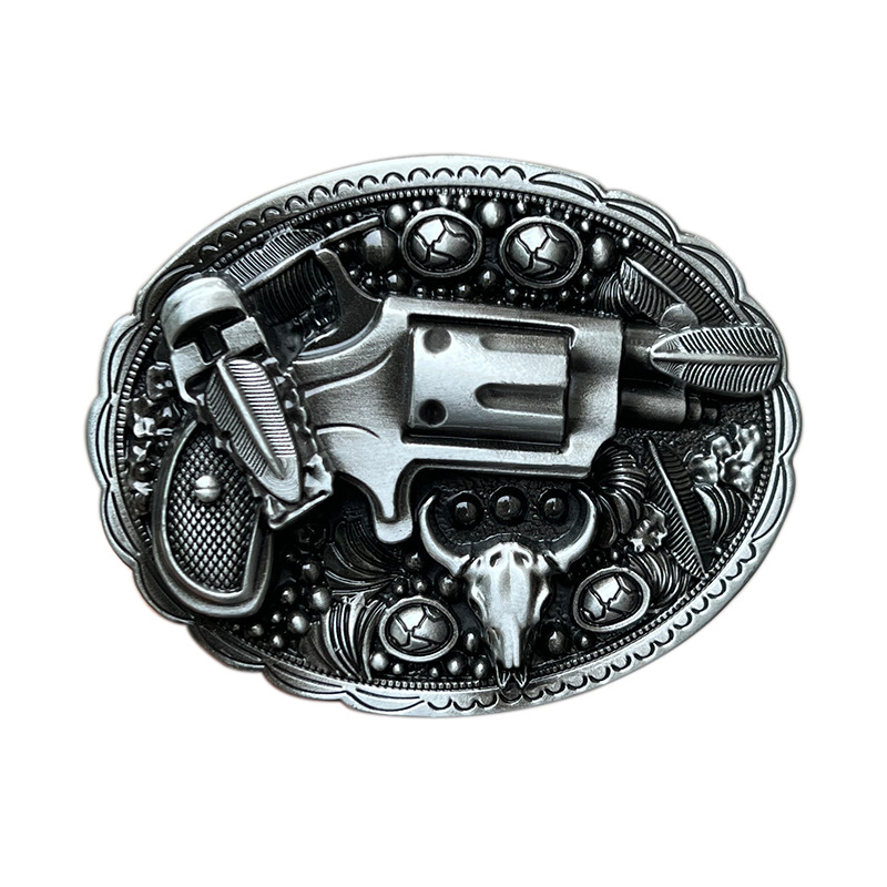 Αγκράφα ζώνης σε σχήμα πιστόλι από κράμα ψευδάργύρου, δυτικού στυλ, unisex