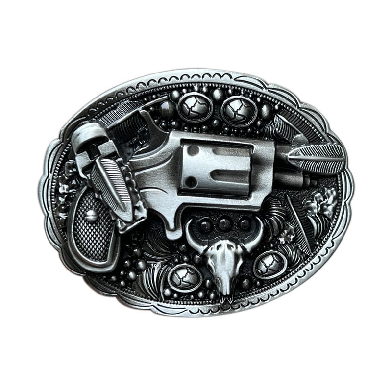 Αγκράφα ζώνης σε σχήμα πιστόλι από κράμα ψευδάργύρου, δυτικού στυλ, unisex