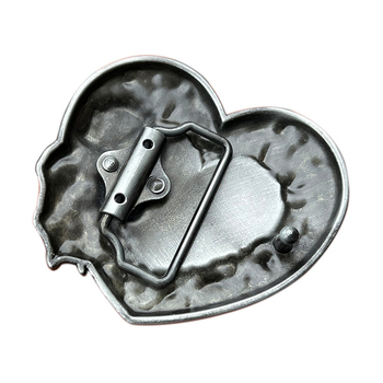 Αγκράφα ζώνης με σχέδιο καρδιάς-τριαντάφυλλου, κράμα ψευδαργύρου, λεία πόρπη, unisex, δυτικού στυλ