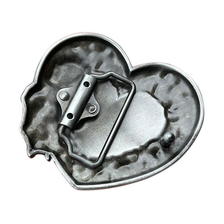 Αγκράφα ζώνης με σχέδιο καρδιάς-τριαντάφυλλου, κράμα ψευδαργύρου, λεία πόρπη, unisex, δυτικού στυλ