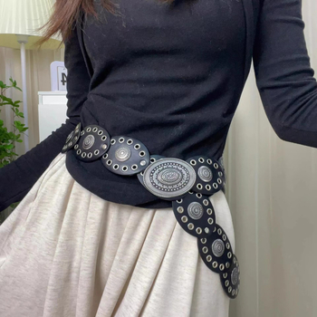 Ζώνη από κράμα, εθνοτικό στυλ, φινίρισμα με dripping oil, προέλευση Jinhua, άνοιξη 2024