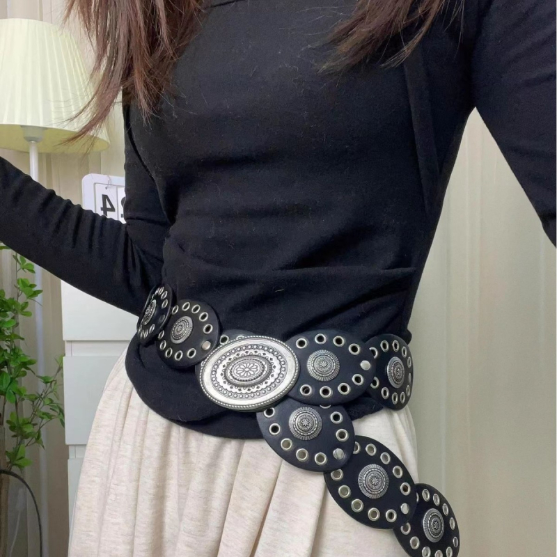 Pojas od legure, etnički stil, završni premaz ulja kapljicama, podrijetlo Jinhua, proljeće 2024