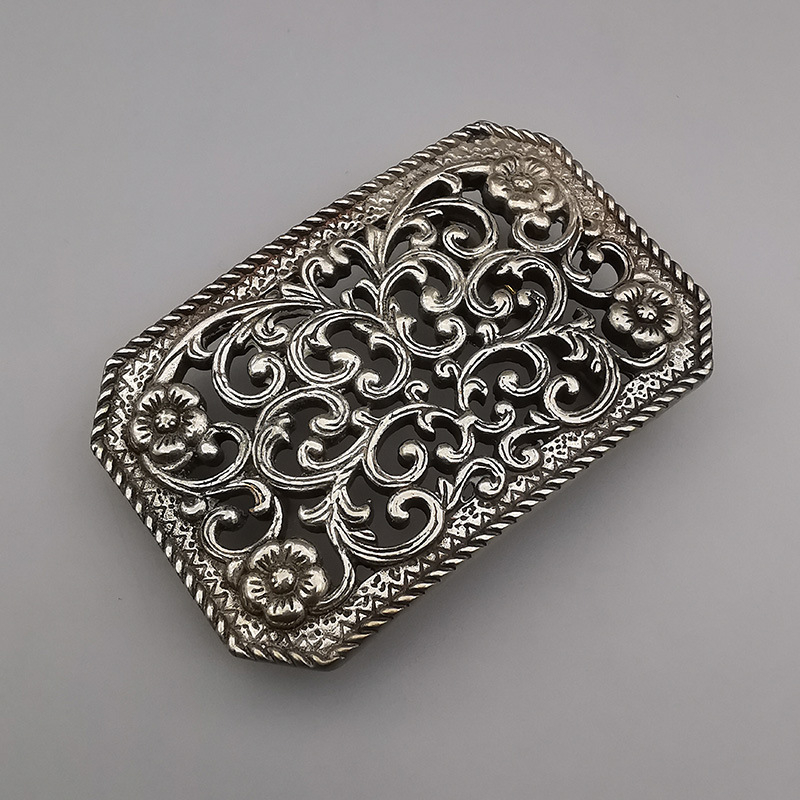 Медна коланна катарама, правоъгълна пластинна форма, закопчаване с планка, унисекс дизайн, стил за свободно време