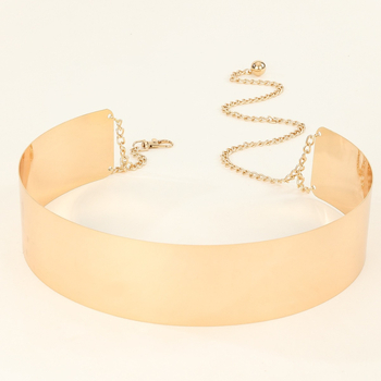 Μεταλλική ζώνη μέσης με καθρέφτιστο φινίρισμα, μινιμαλιστικό σχέδιο, αλυσίδα με έναν κύκλο, κατάλληλη για unisex νεαρούς