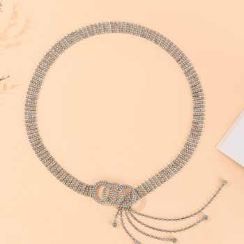 Γυναικεία αλυσίδα μέσης με στρας, μεταλλικός ιμάντας, νεανικό αξεσουάρ