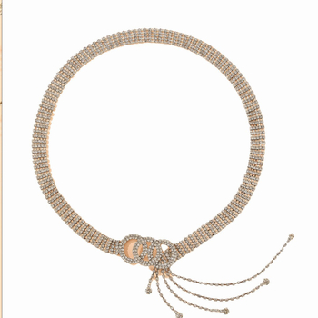 Γυναικεία αλυσίδα μέσης με στρας, μεταλλικός ιμάντας, νεανικό αξεσουάρ