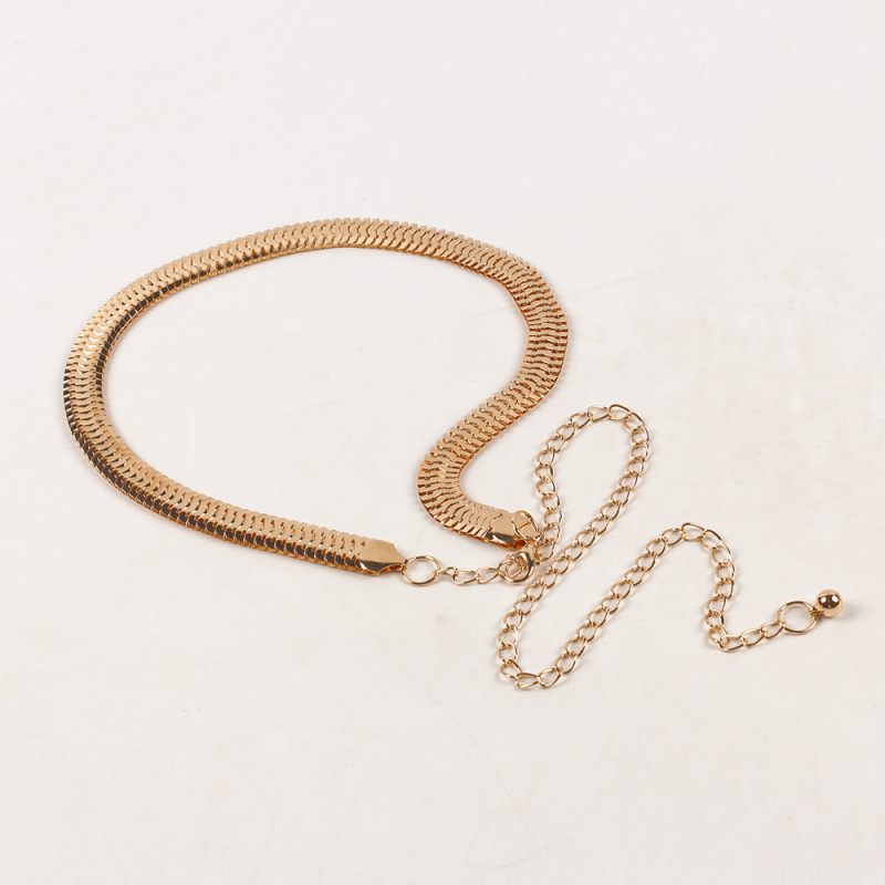 Metalni kaiš lanac za žene — svestran stil, jedna petlja za pojas, pojedinačno pakirano, proljeće 2025