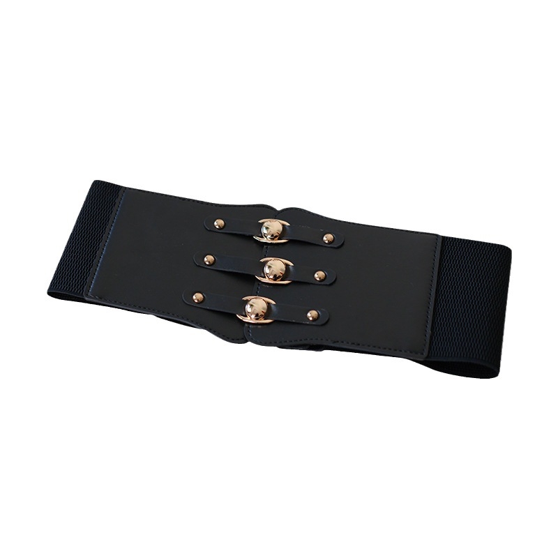 Γυναικεία ευρεία ζώνη PU, πολύπλευρο στυλ, μονοκύκλος σχεδιασμός, χειμώνας 2024