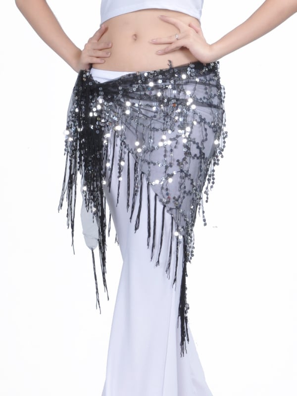 Облекло за Belly dance с ресни и пайети, мрежест нейлон 100%, подплата: нейлон 100%, унисекс за възрастни