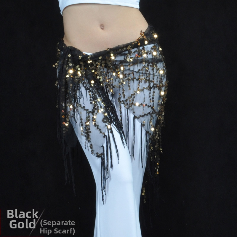 Облекло за Belly dance с ресни и пайети, мрежест нейлон 100%, подплата: нейлон 100%, унисекс за възрастни