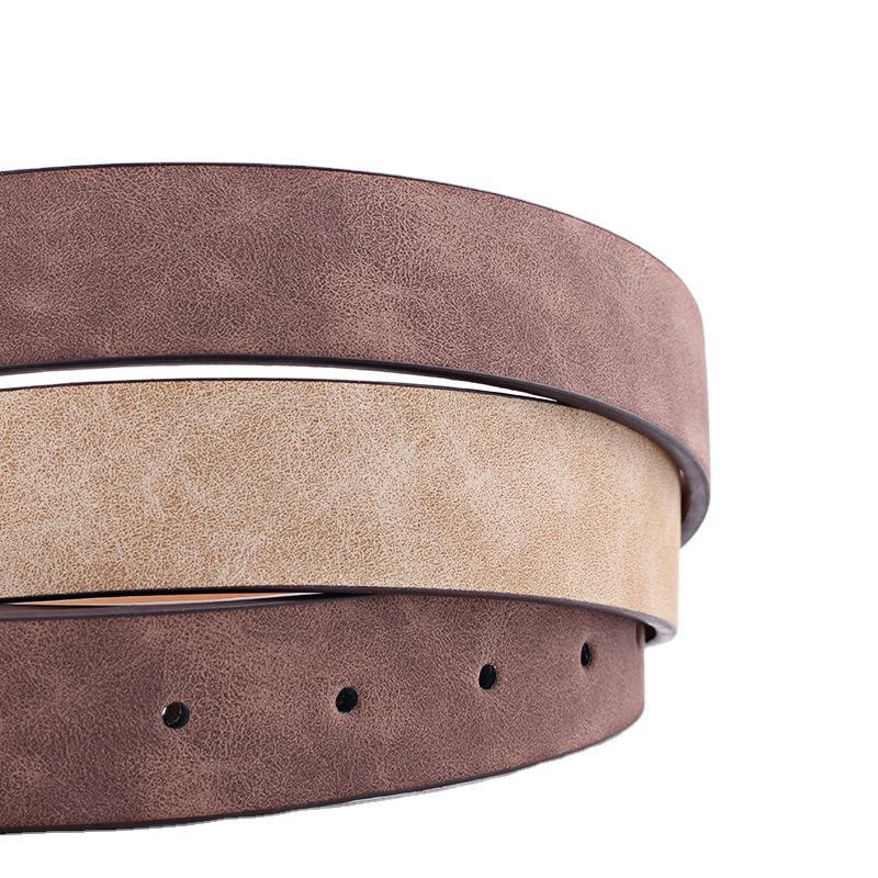 Γυναικεία ζώνη PU από συνθετικό δέρμα με τετράγωνο ιαπωνικού τύπου κούμπωμα και ματ φινίρισμα – στυλ ευέλικτο, απλό