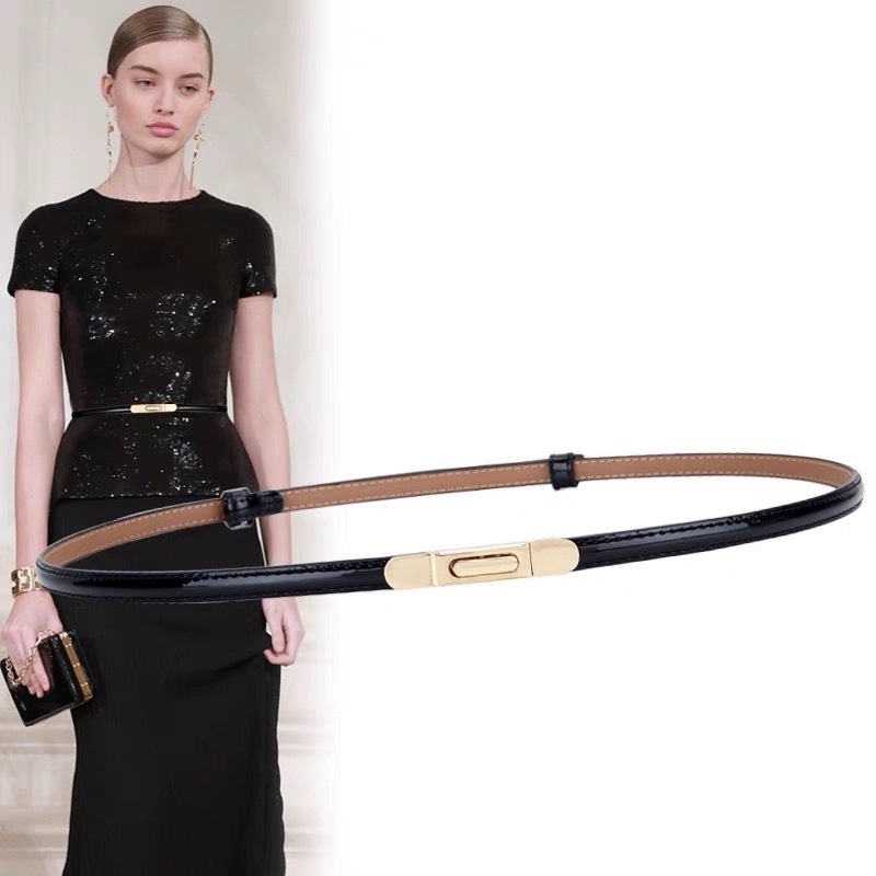 Női vékony bőr deréköv, sokoldalú és egyszerű dizájn (Anyag: valódi bőr; Bőr típusa: első osztályú marhabőr; Csatt: ötvözet; Zárás: csat; Sezon: 2024 nyár; Stílus: sokoldalú, egyszerű)