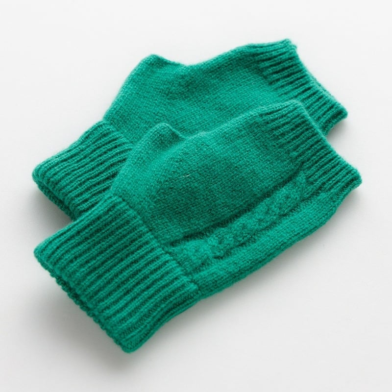 Kašmyro pirštinės, pusiau pirštinės, šiltos, universalios, storo mezginio pynė