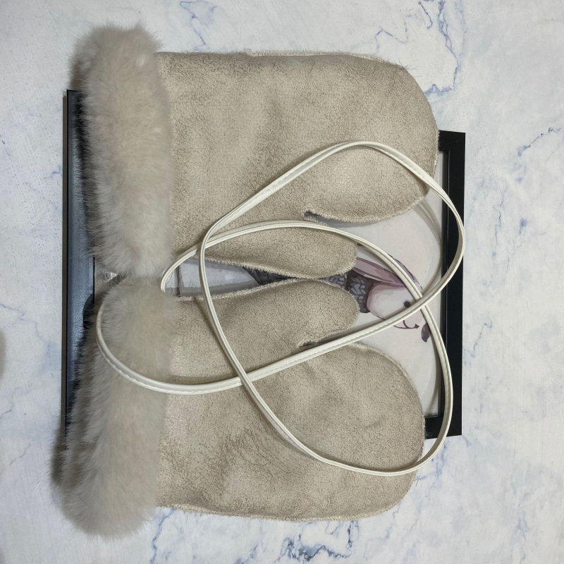 Unisex Χειμερινά γάντια-μιτίνες από Ψεύτικη Γούνα Μίνκ, Χειροποίητα για Σκι