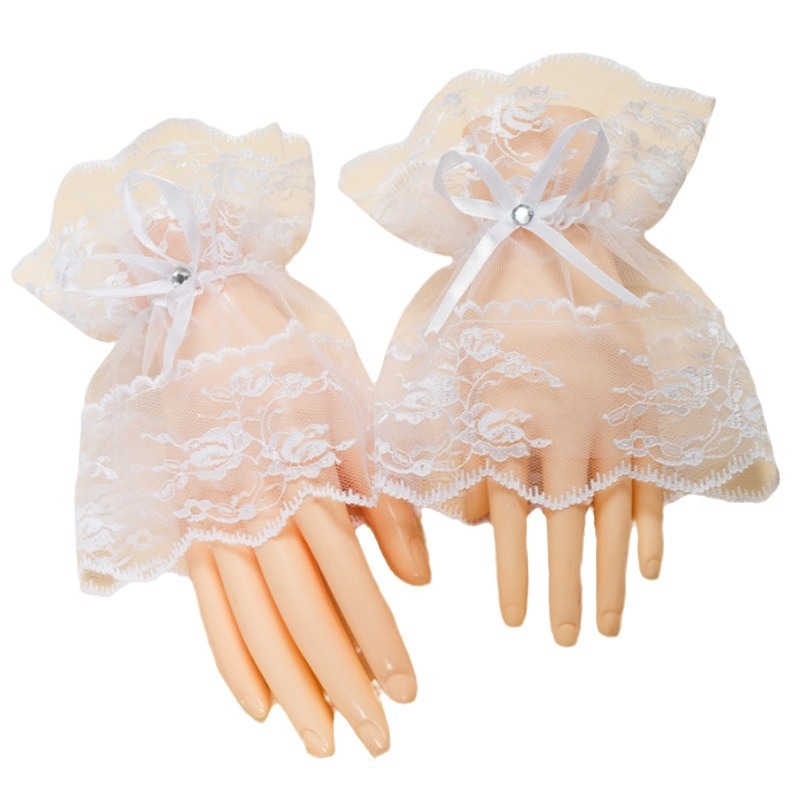 Γάντια – Δαντέλα από δίχτυ, γάντια με μισά δάχτυλα, γοτθική διακόσμηση για γυναίκες, με δυνατότητα εξατομίκευσης