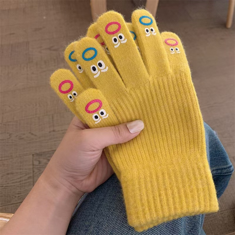 Commander Unisex γάντια πλεκτά, συμβατά με οθόνη αφής, Jacquard πλέξιμο, ζεστά για φθινόπωρο-χειμώνα-άνοιξη